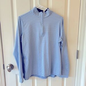 Renwick Golf light blue striped quarter zip